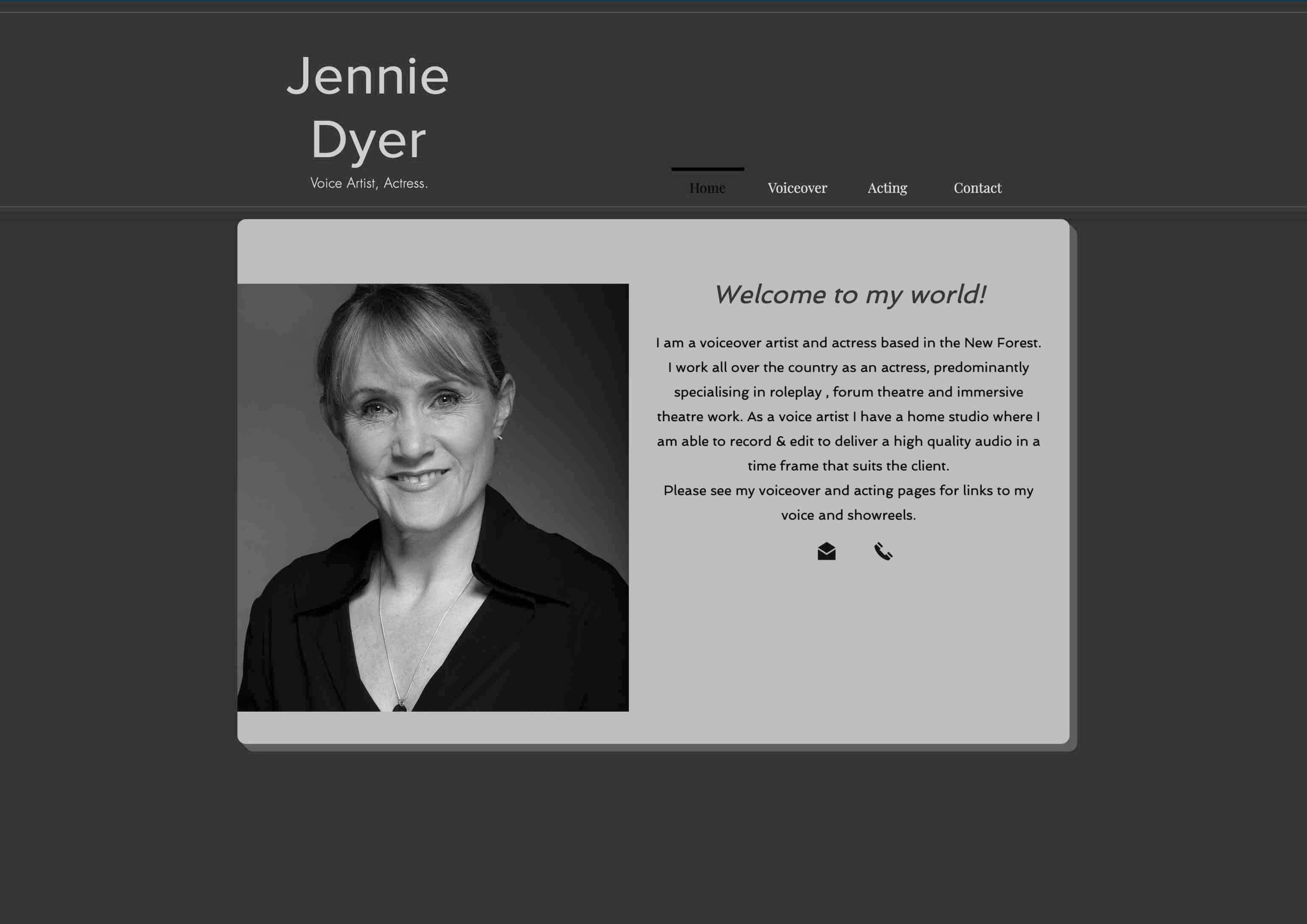 „Schwarz-weiß“ - Jennies Website in Grautönen